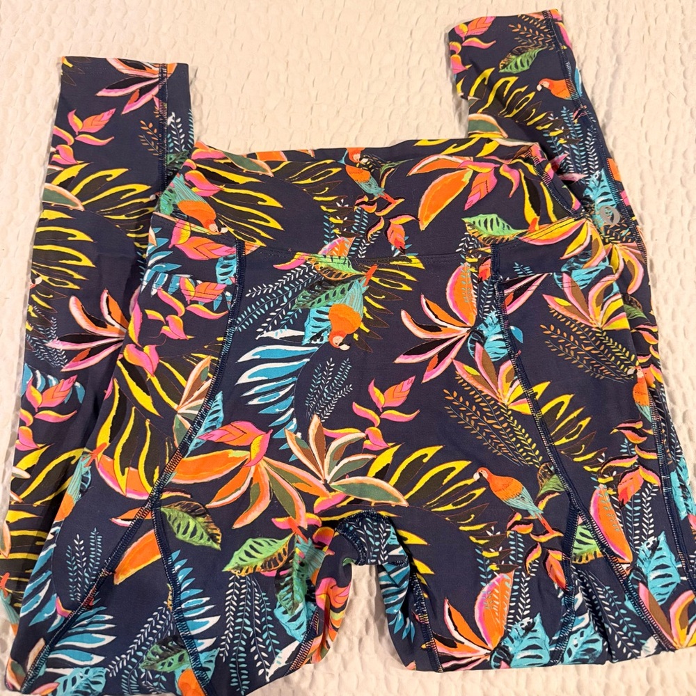 DONAJO Colorful Tropical Print Leggings women's with pockets